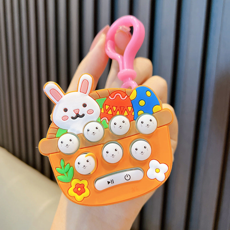 Wholesale Cartoon Hamster Decompression Toy Mini Game Machine Christmas Plastic Keychain